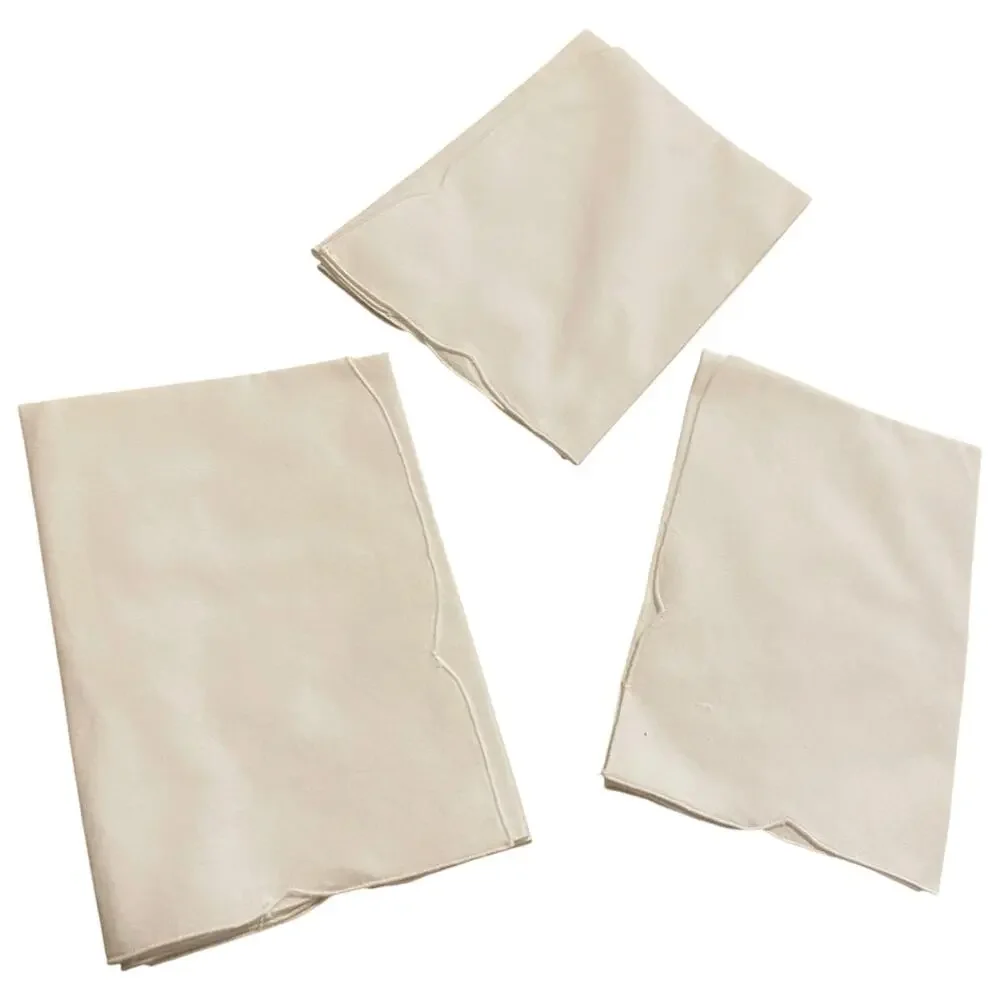 SET OF 3 Vintage Hand Stitched Embroidered Napkins & Crochet Corners 15.5 x 15.5